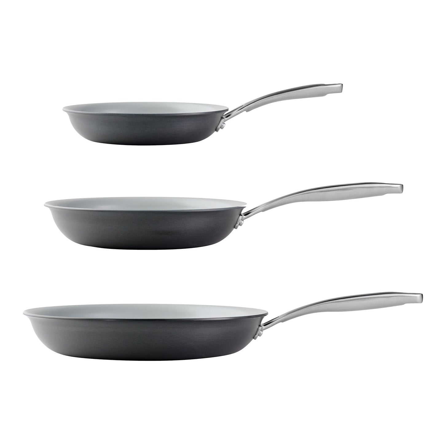Juego de Sartenes de Cerámica de Aluminio Anodizado Duro de 3 Piezas de Tramontina - Imagen 2